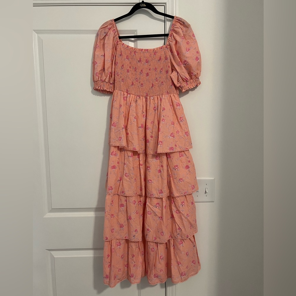 LoveShackFancy x Target Simone Floral Tiered Midi Dress - Picture 3 of 8